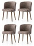 Hanah Home Zen - 4204 V4 Juego de 4 Sillas Negro y Visón